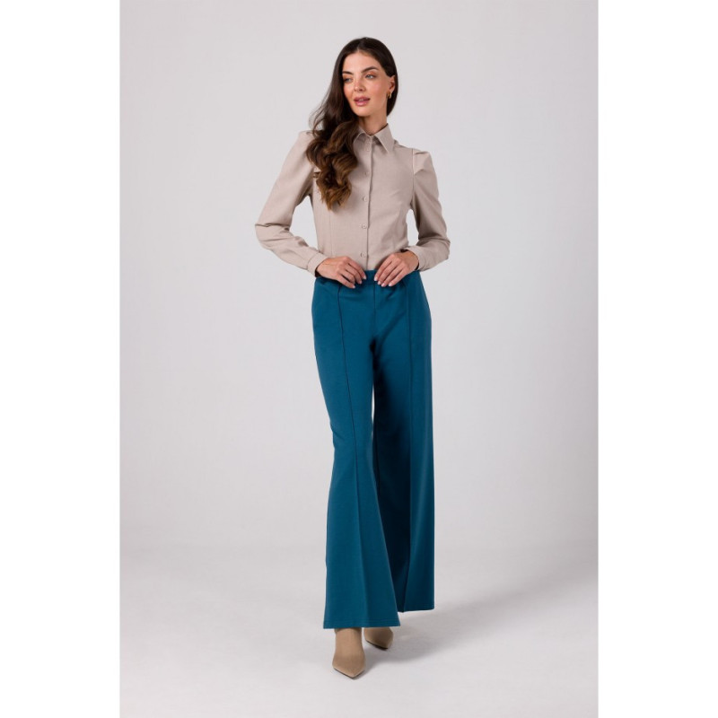 B275 Trousers with front stitching - ocean blue