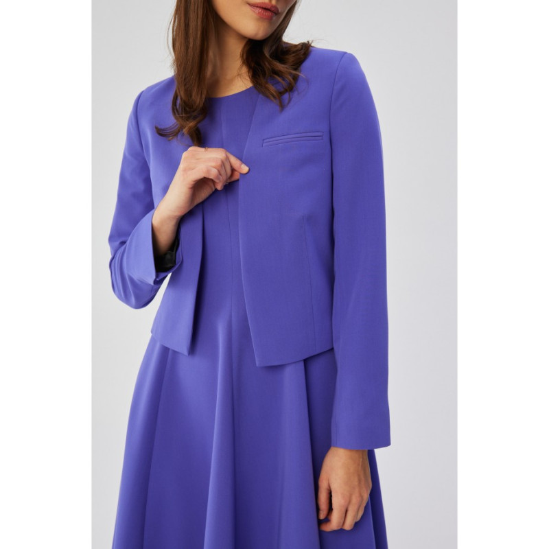 S368 Open front cropped blazer - violet