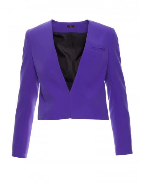 S368 Open front cropped blazer - violet