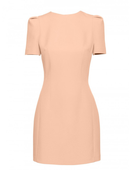 M777 Padded shoulder mini dress - beige