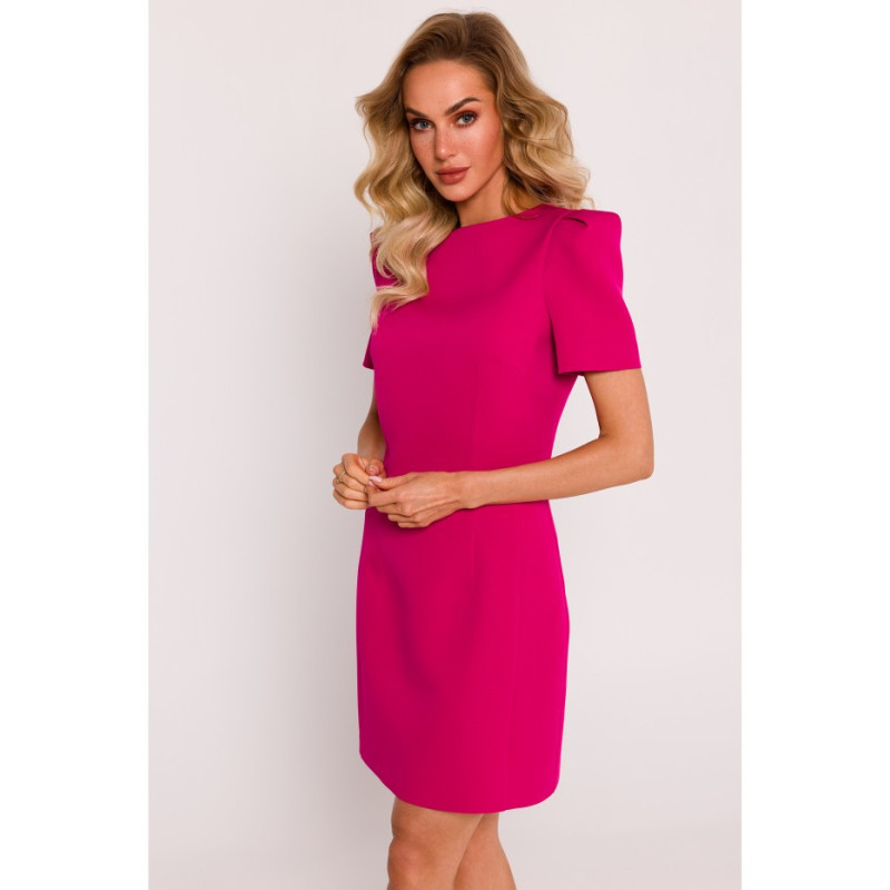 M777 Padded shoulder mini dress - fuchsia