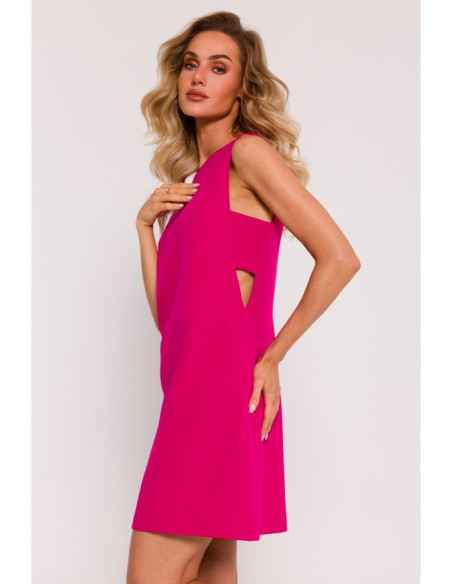 M778 Sleeveless dress with cutouts - fuchsia