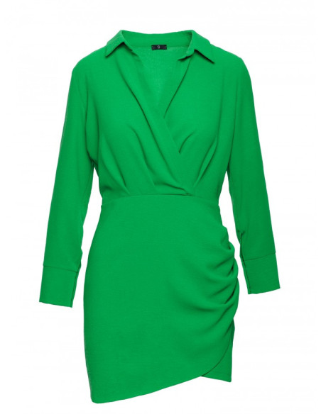 M783 Mini dress with a collar - green