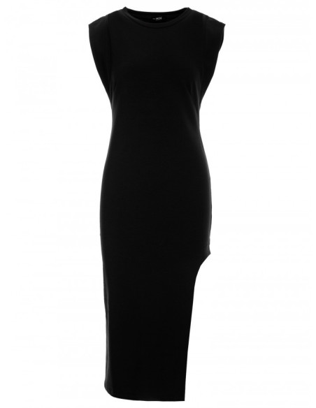 M787 Leg cutout tube dress - black