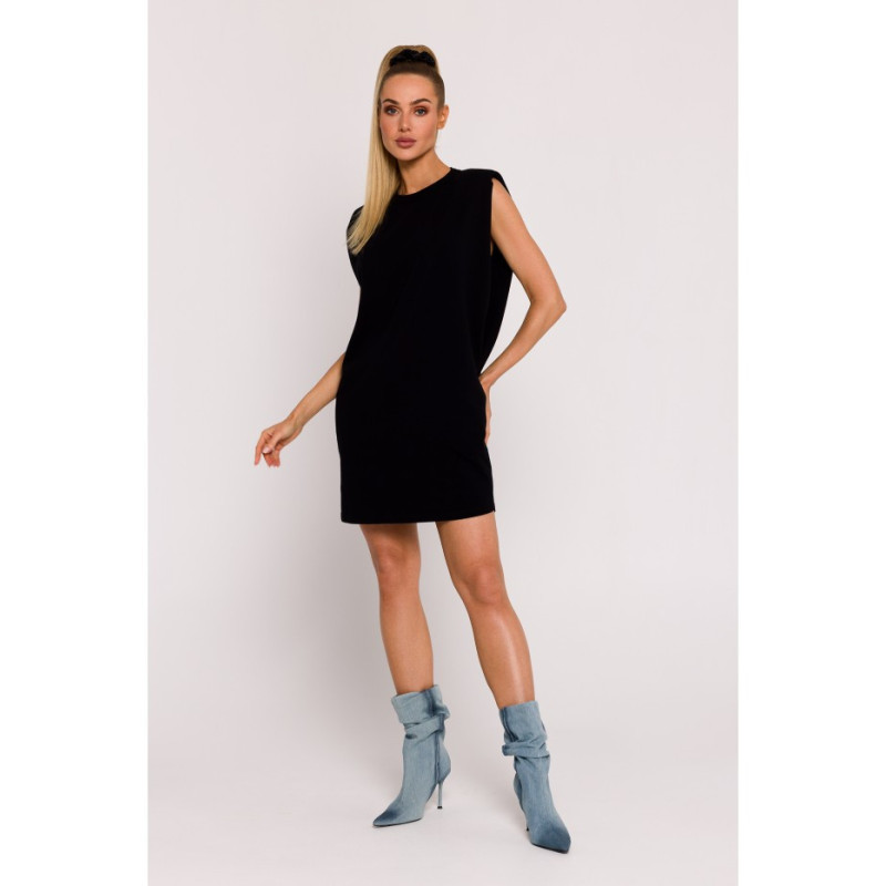 M789 Shoulder pad mini dress - black