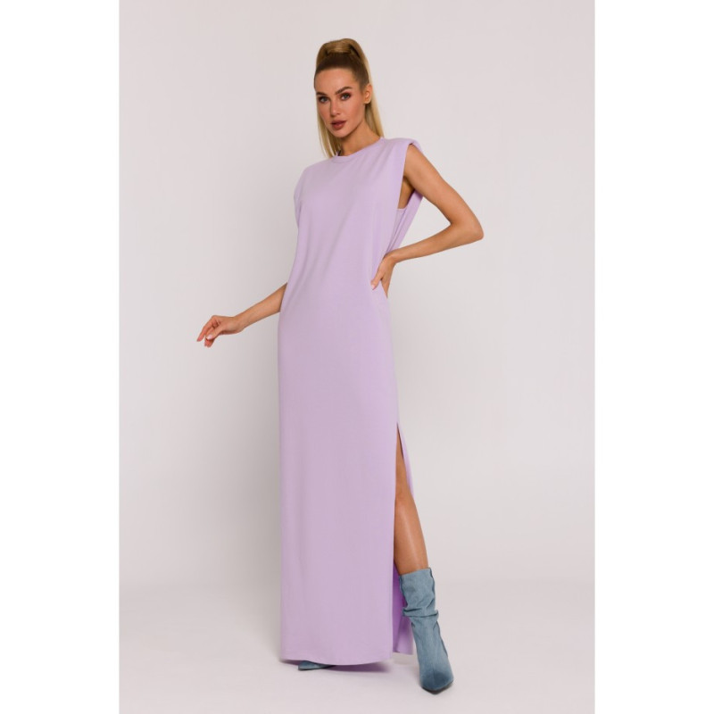 M790 Shoulder pad maxi dress - purple