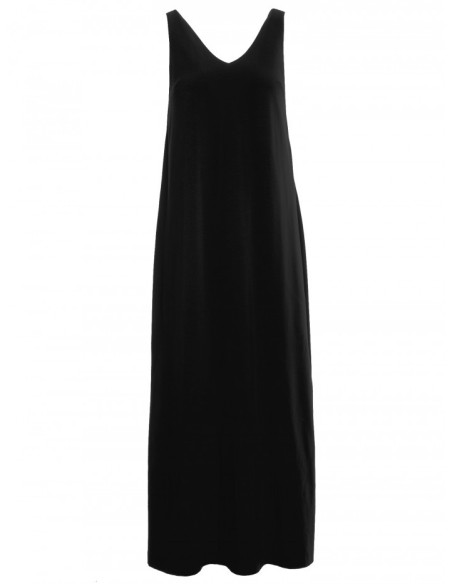 M791 Deep V-neck maxi dress - black