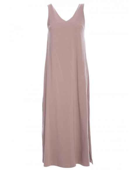 M791 Deep V-neck maxi dress - cocoa