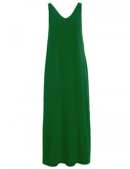 M791 Deep V-neck maxi dress - green