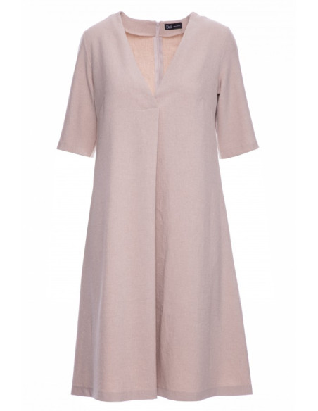 B280 V-neck trapeze dress - beige
