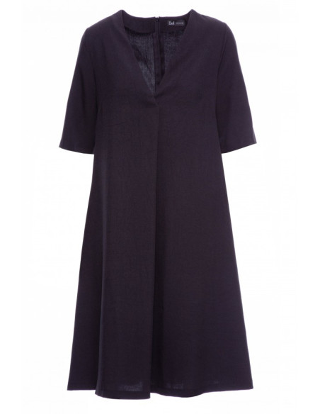 B280 V-neck trapeze dress - black