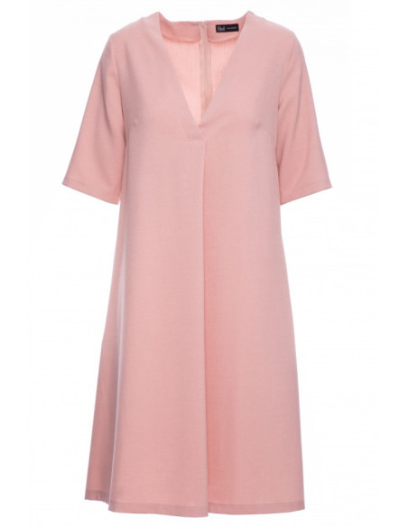 B280 V-neck trapeze dress - pink