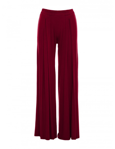 B289 Viscose trousers with elasticated waistband - maroon