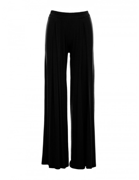 B289 Viscose trousers with elasticated waistband - black