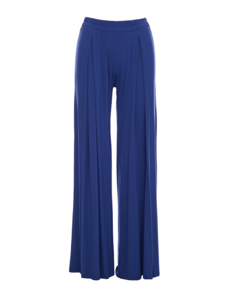 B289 Viscose trousers with elasticated waistband - blue