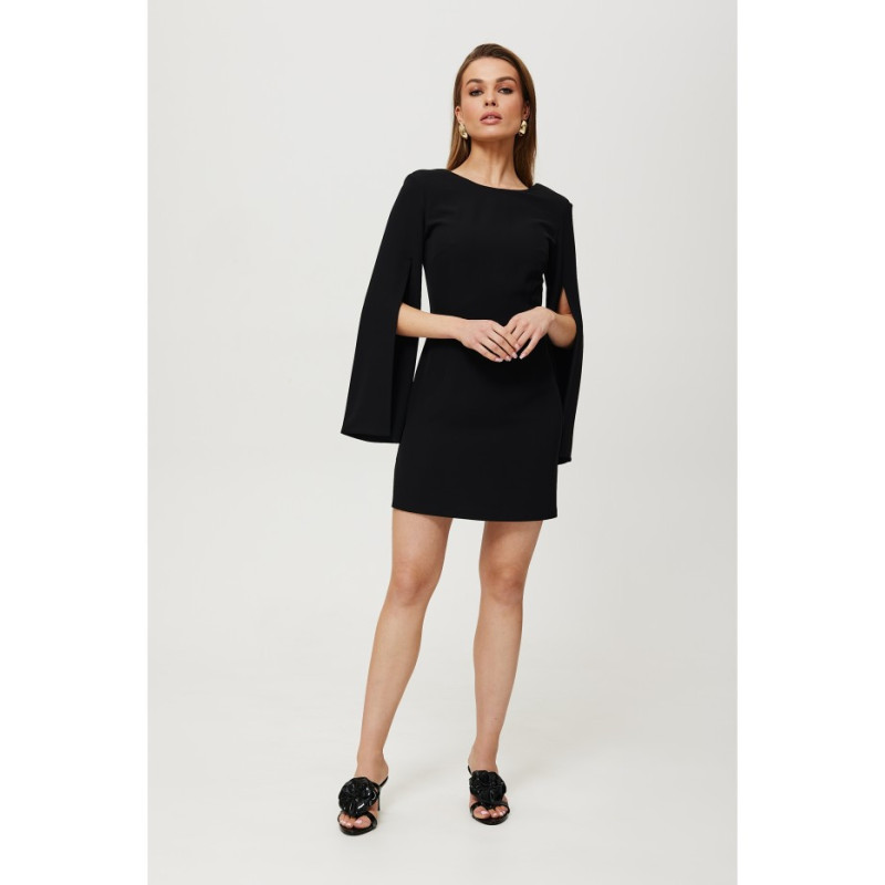 K190 Mini dress with split sleeves - black