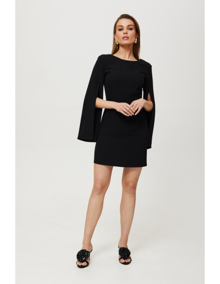 K190 Mini dress with split sleeves - black