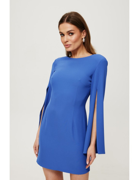 K190 Mini dress with split sleeves - blue