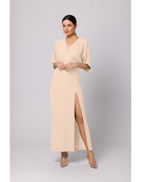 K163 Maksi suknelė - kreminė