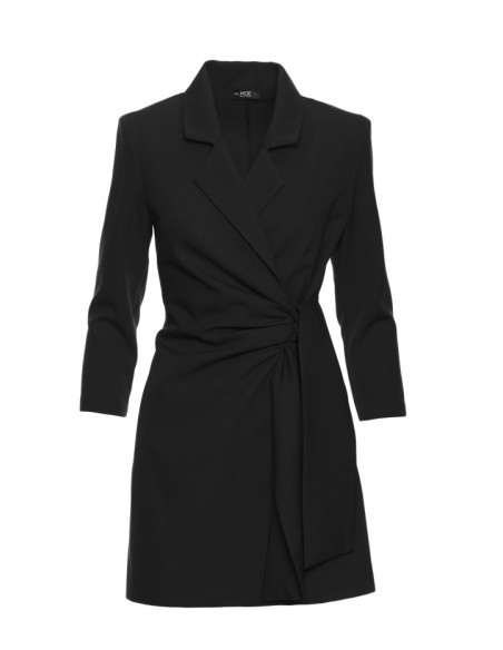 M796 Trumpas vienspalvis kombinezonas su kaklaraiščiais - juodas