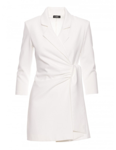 M796 Trumpas vienspalvis kombinezonas su raišteliais - ecru spalvos