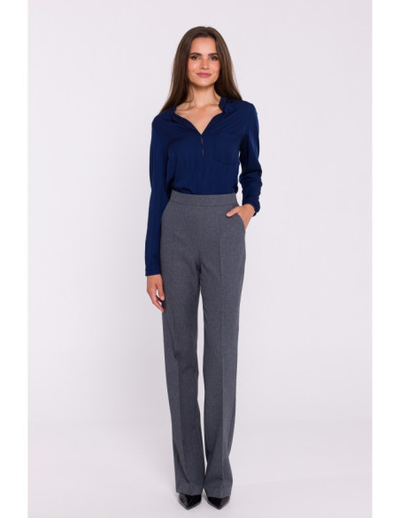 S371 Platėjančios kelnės - pilkos spalvos