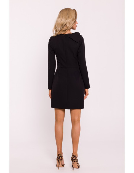 M814 Suknelė su lankeliu ant peties - juoda