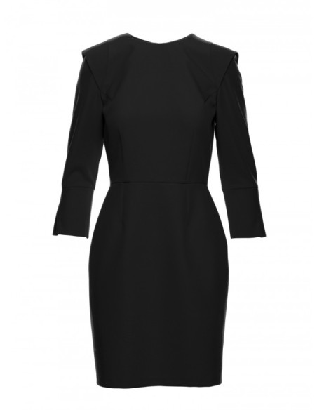 M815 Mini suknelė su dekoratyvinėmis rankovėmis - juoda