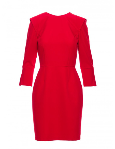 M815 Mini suknelė su dekoratyvinėmis rankovėmis - raudona