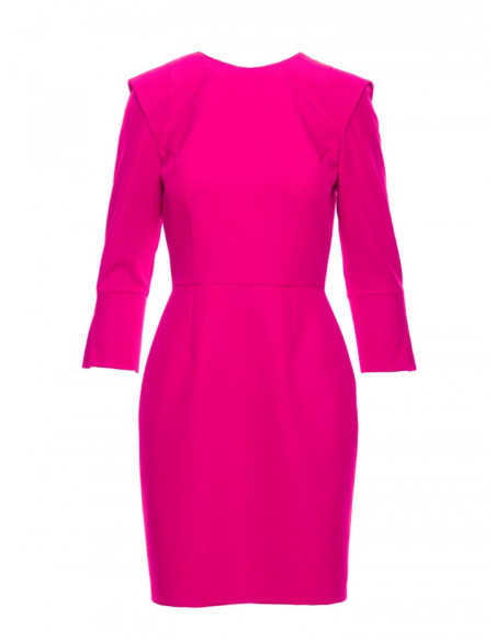 M815 Mini suknelė su dekoratyvinėmis rankovėmis - fuksija