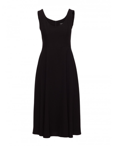 S424 Sukienka rozkloszowana - czarna