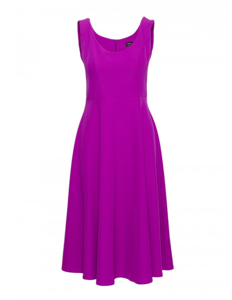 S424 Sukienka rozkloszowana - lawendowa