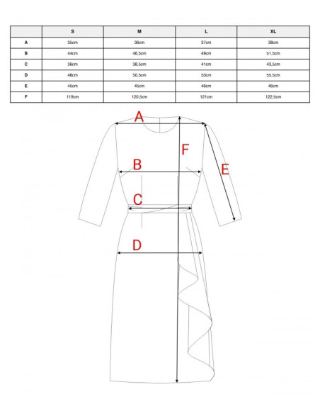 S425 Sukienka z falbaną - bordowa
