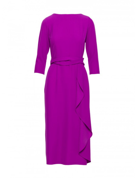 S425 Sukienka z falbaną - lawendowa