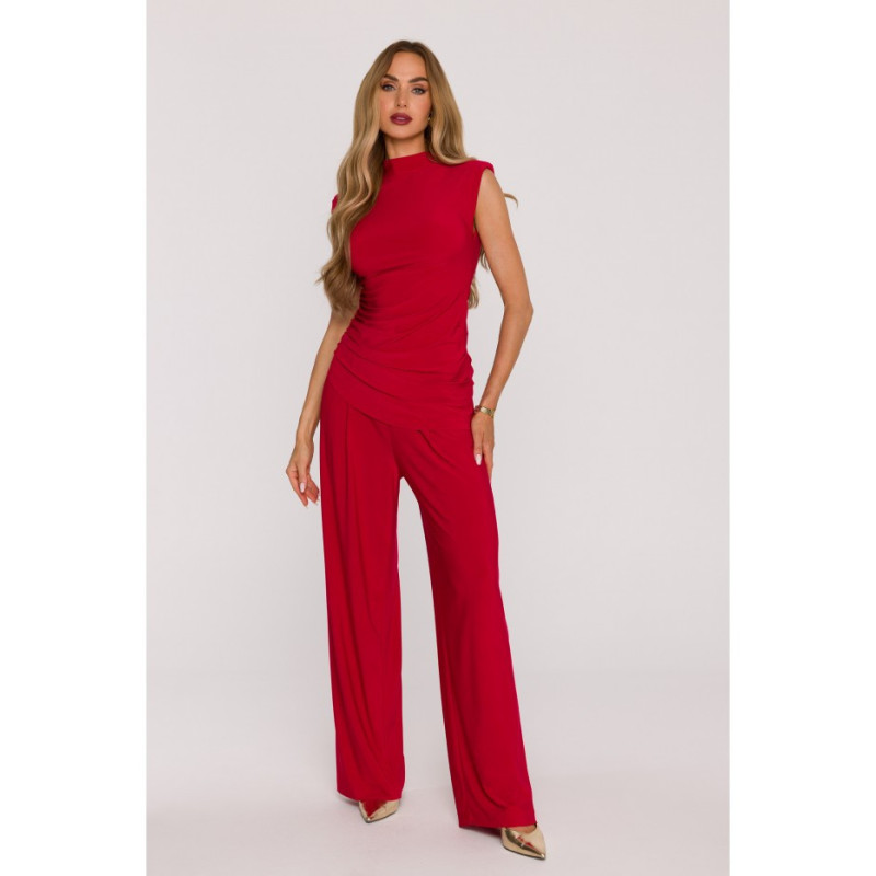 M890 Komplet z marszczoną bluzką i szerokimi spodniami -...